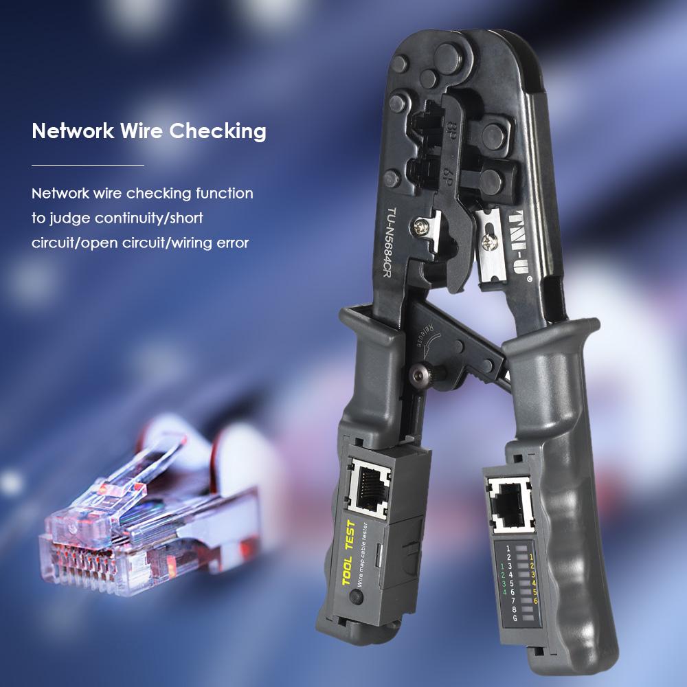 TNI-U TU-5684CR 2 In 1 Wire Crimping and Testing Pliers RJ11 RJ12 RJ45 Cable Crimper Wire Stripper C