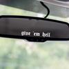 Giue'em Hell Decal for Cars, Funny Vinyl Sticker Car Stickers Decal Truck Car Accessories for Rearview Mirror Window Decals (10cm, White)