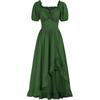 Renaissance Dress Women Cottagecore Corset Dress Ruffle Maxi Dress with Pockets