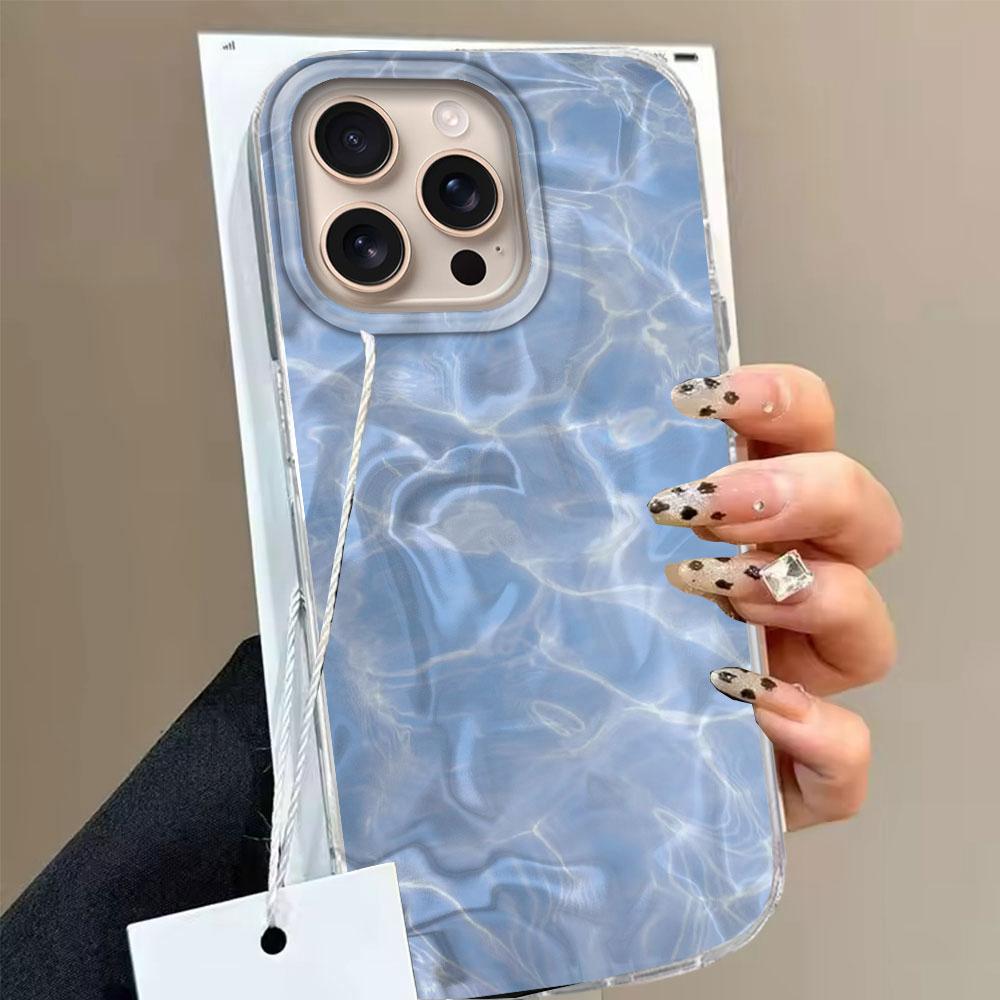 Чехол для телефона с текстурой «Водная волна», с бабочкой и цветком, для iPhone 16 15 14 7 8 Plus 13 11 12 Pro Max X XS XR SE 2022 2020 16e