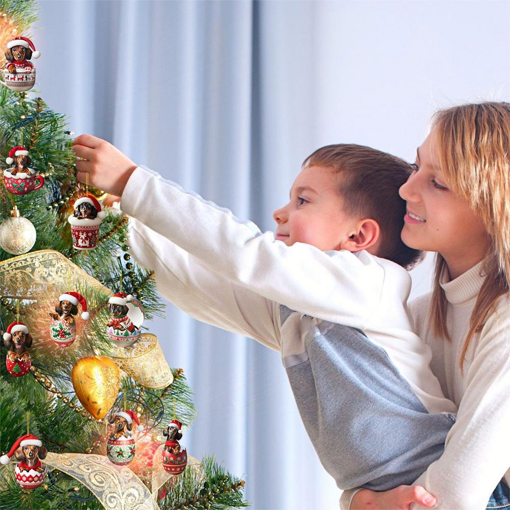 2D Таксы Адвент-календарь Подвеска-украшение в виде кошки 24 дня Рождественский календарь обратного отсчета Подвеска для елки Рождественский подарок