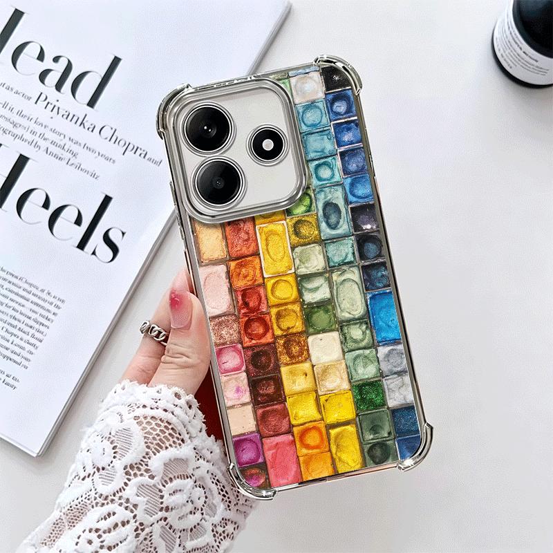 Watercolors Set Paint Palette Soft Phone Case For Xiaomi Redmi Note 14 15 Pro Plus 13 12 11S 11T 5G 10 9S 9 Plating Anti-Fall Fu