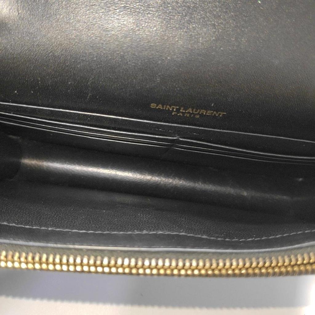 [Pre-Owned] Ysl Kate Gold Logo Chain Smooth Leather Tassel Shoulder Bag - Good #1M81ZIK