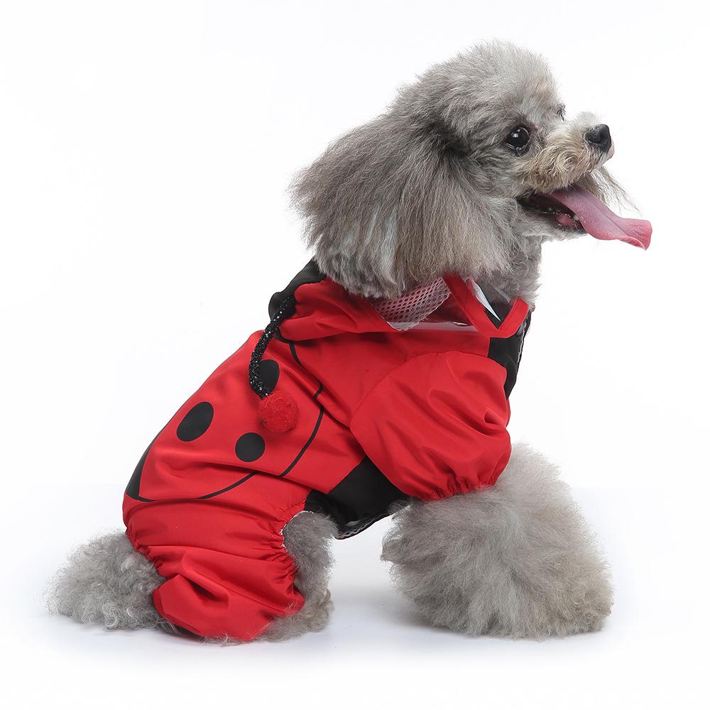 Universal Dog Raincoat with Foot Covers & Leash Access, Animal Design & Belly Wrap - Fits Small To Large Breeds