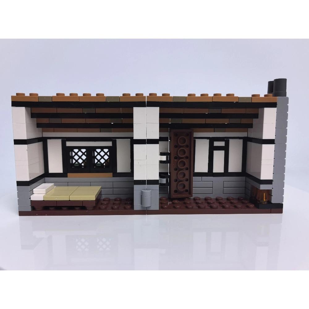 230 шт. MOC Уличный вид Средневековый Мини-дом Фермерский дом Водяное колесо Строительные блоки Городская архитектура Рыцарь Солдат Замок Игрушки Подарок