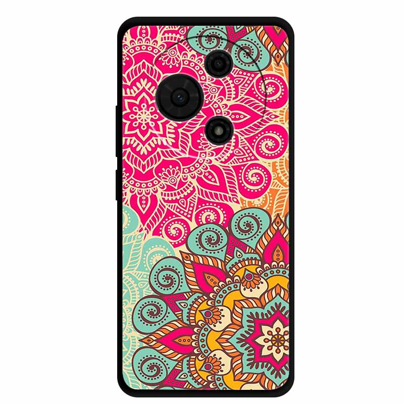 For TCL 60 SE Case T517H Cute Cartoon Colorful Soft TPU Silicone Back Cover for TCL 60 SE Cover Black Phone Case Funda TCL60 SE