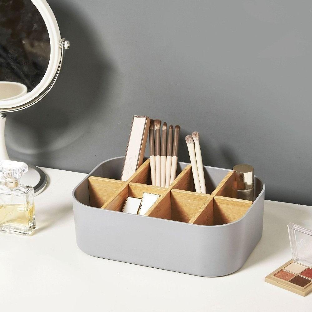 Косметический органайзер Настольный ящик для хранения Многофункциональный держатель для пульта ДУ от телевизора Прочный органайзер для гостиной