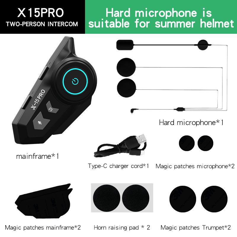 X15 Pro Домофон для шлема Мотоциклетный шлем Гарнитура Bluetooth 5,2 EDR 3 цвета Беспроводные наушники IP67 Водонепроницаемый шумоподавление
