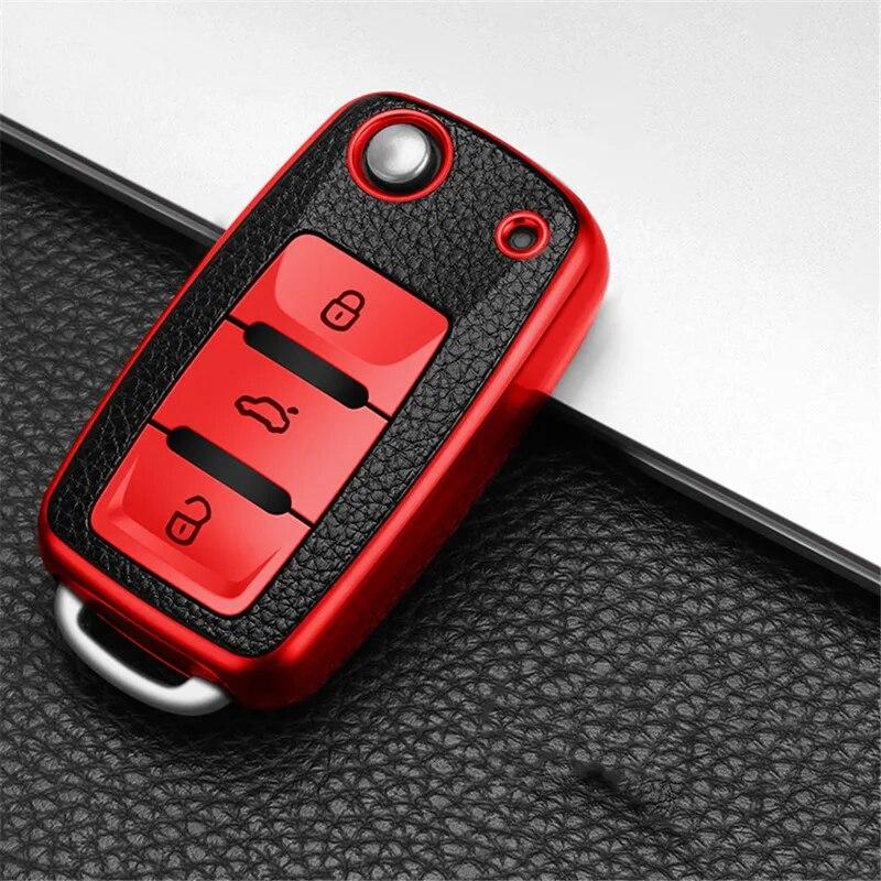 Car Key Case for Volkswagen Vw Magotan Polo Golf 4 3 6 5 6 Mk6 Passat B5 B6 B8 B7 Touran Bora Tiguan Jetta Lavida Skoda Octavia