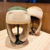 Шапка Лей Фэна Утолщенная Внутренняя Подкладка Однотонная Застежка-Пряжка Универсальная Брезентовая Шапка с Защитой Ушей Повседневная Одежда