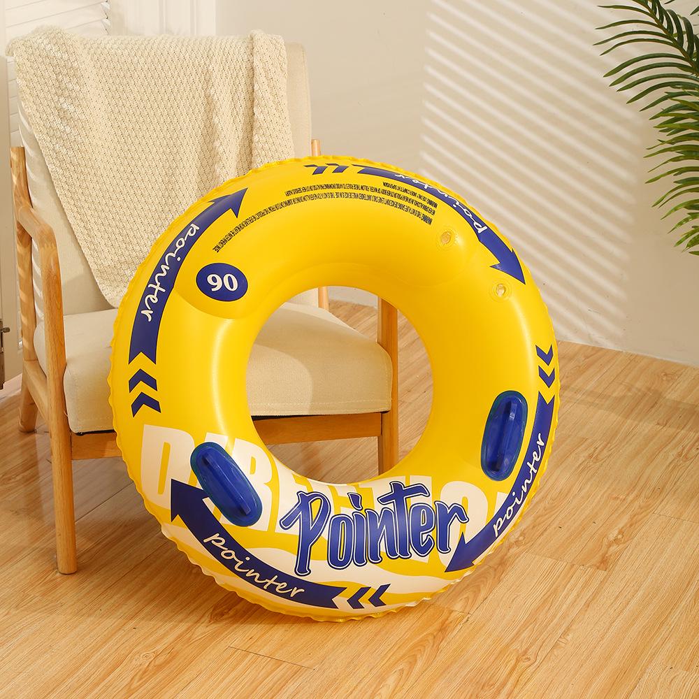 Inflatable Sequined Swim Ring with Handles and Double Airbags for Water Park Rafting