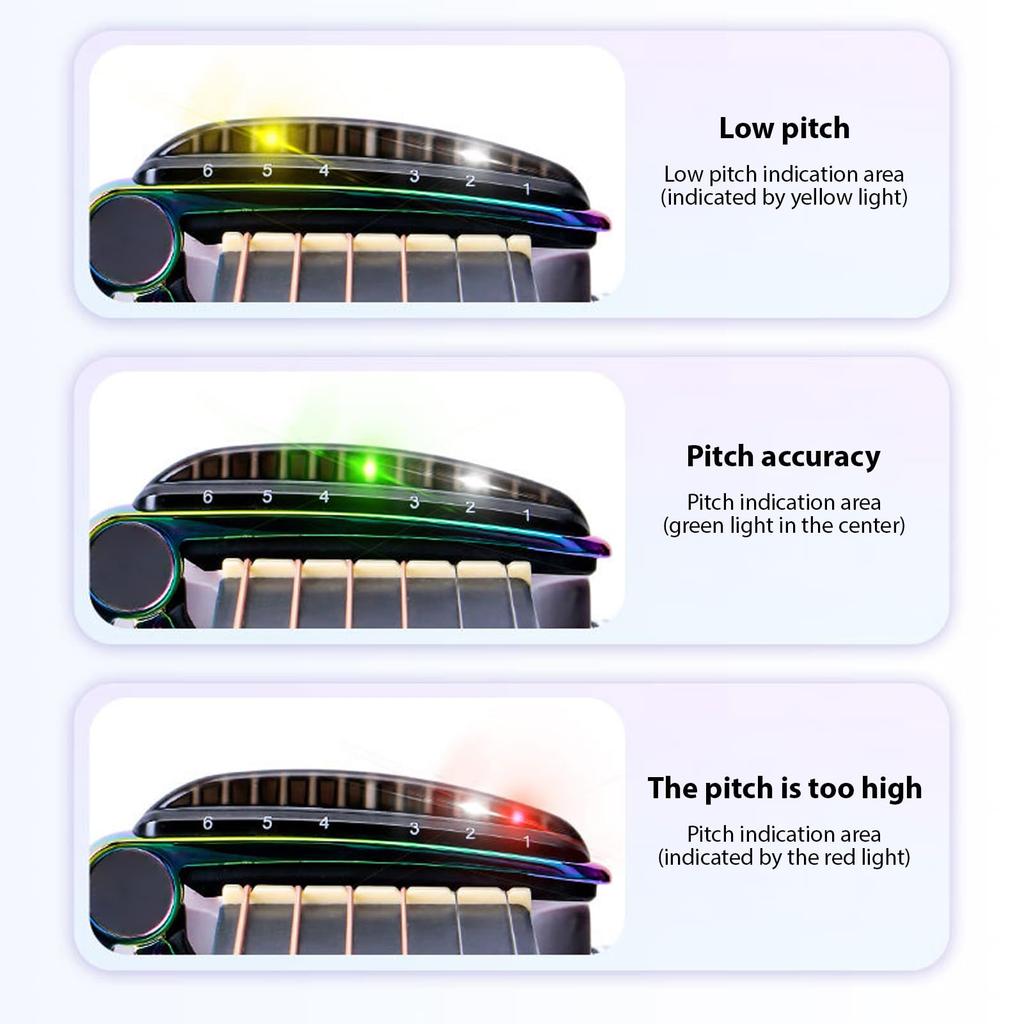 Luocute Guitar Capo Rechargeable Zinc Alloy with LED Precise and Accurate Tuning System with USB Rechargeable Battery for Acoustic Classical Bass