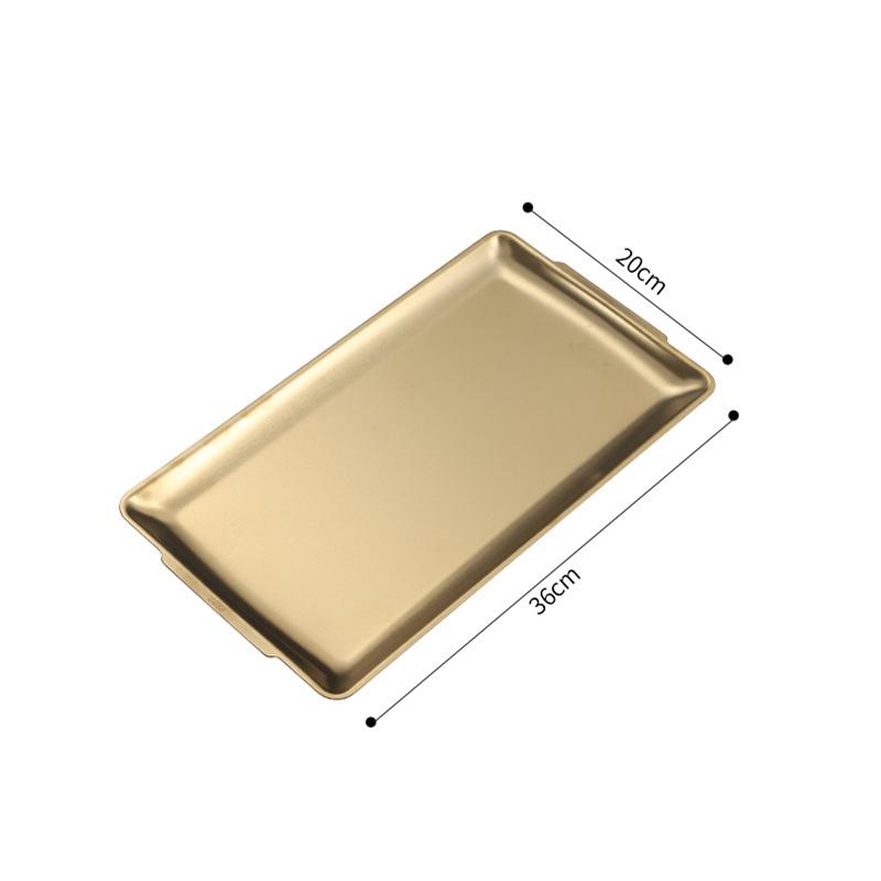 Сервировочная тарелка из серебряной и золотой нержавеющей стали, ресторан, барбекю, шампуры, поднос для суши, большой неглубокий поднос, тарелки для хранения продуктов на кухне