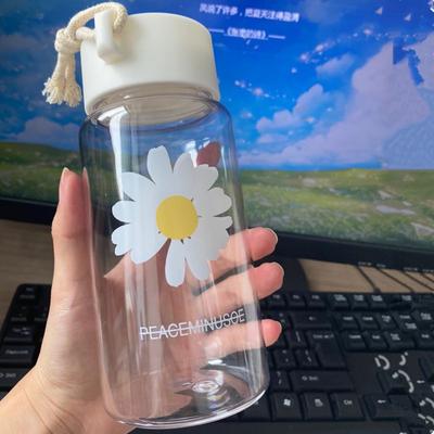 Бутылки для воды Daisy, прозрачная пластиковая чашка для воды с веревкой, матовая чашка для воды, бутылка для питья для девочек, кружка для чая, сока