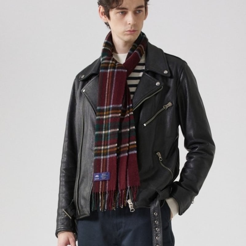 ABRAHAM MOON Шарф из мериносовой шерсти 25 см - Овсяный Бургунди