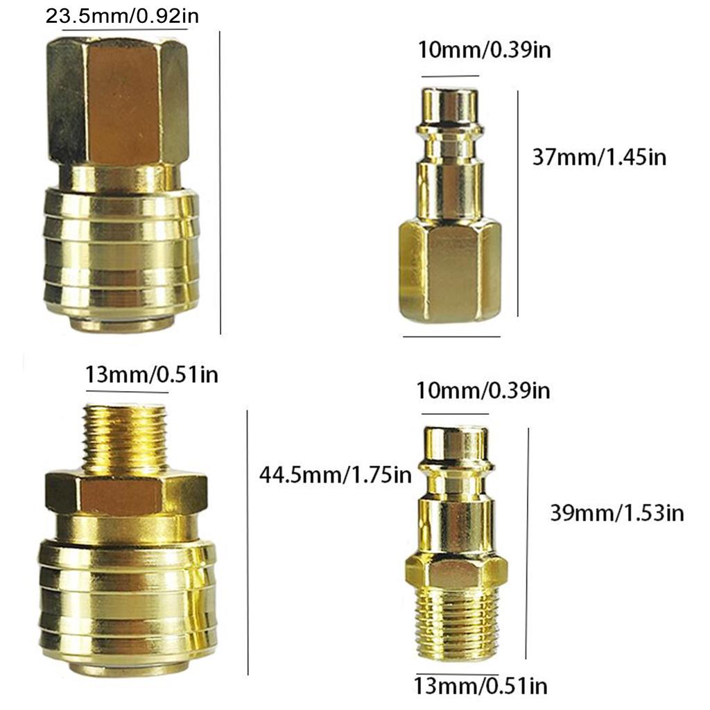 Латунная воздушная муфта и комплект заглушек, 10 шт., быстроразъемная муфта с внутренней резьбой 14 дюймов, внутренняя и внешняя резьба BSP
