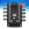 Chassis Fan Hub 4Pin Interface 10‑Way Splitter Speed Controller Computer Supplies 12V