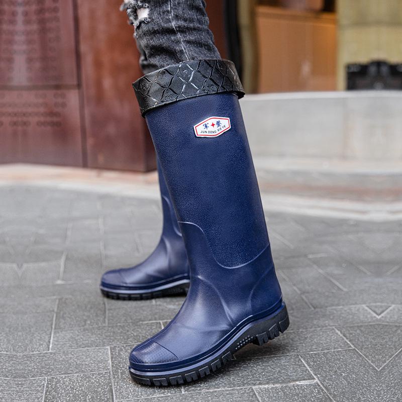 Men's 45CM High Work Rain Boots: Durable, Non-Slip, Waterproof, Thick-Soled for Construction