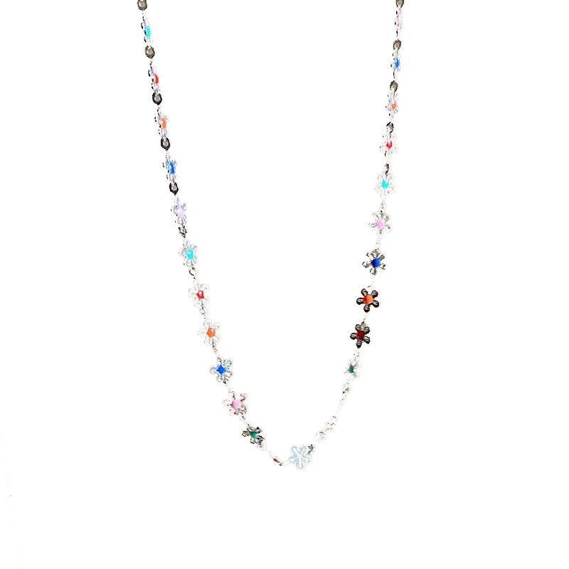 2025 Цветочное ожерелье из бисера и цветов - Летняя цепочка на ключицу для женщин, универсальный подарок для подруг