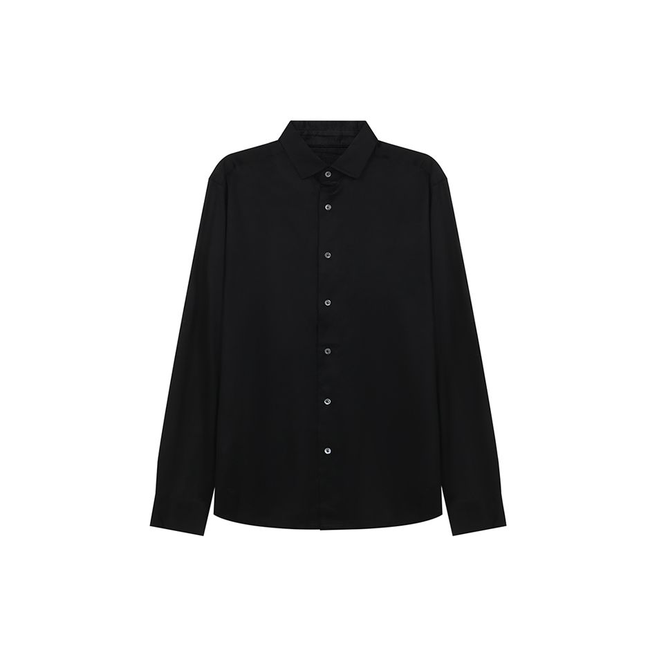 Emporio Armani Однотонная рубашка с длинным рукавом на одной пуговице Мужские рубашки Черный 8N1CG11JUVZ0999