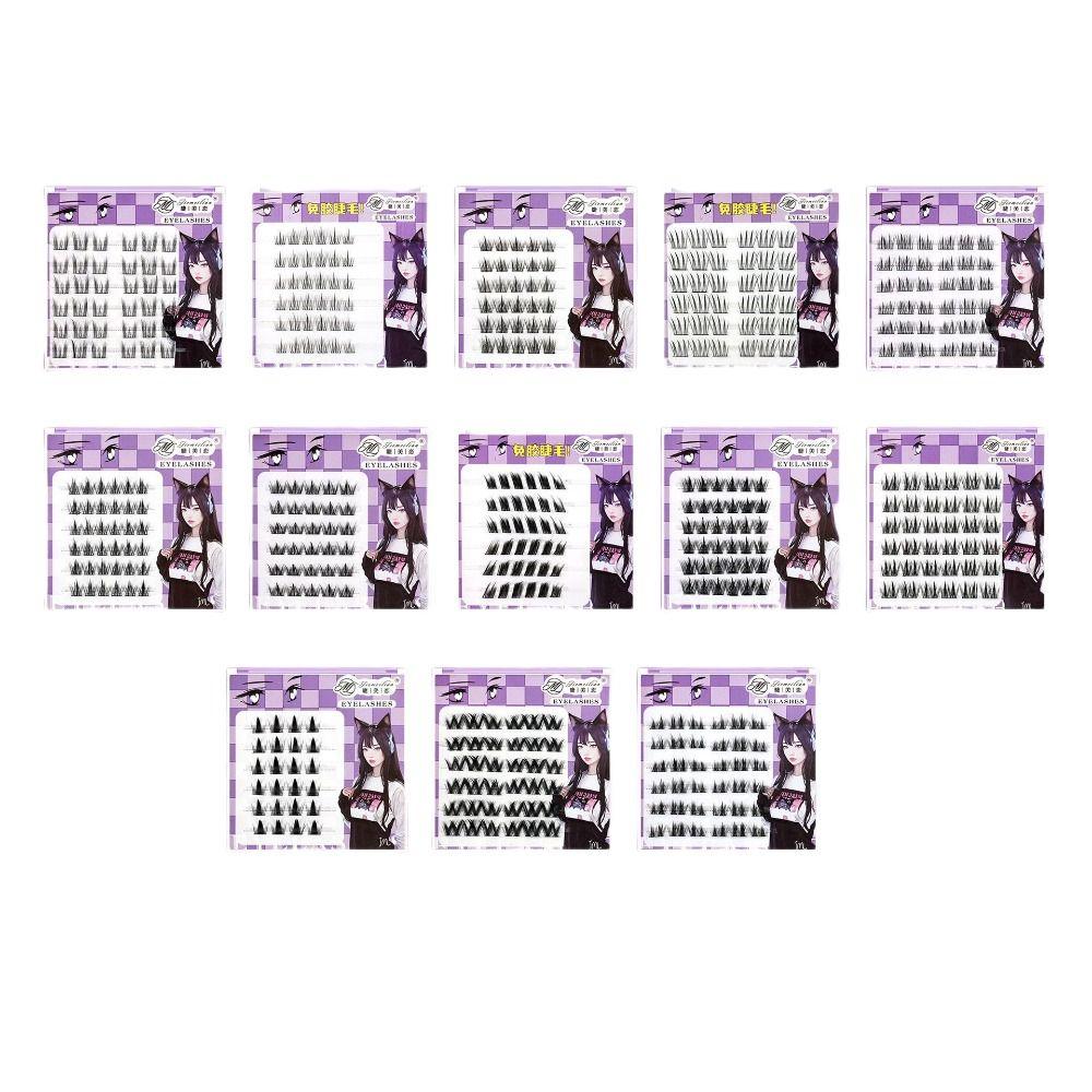 Comic Eye Glue Free Fake Eyelashes Curled Cluster False Lashes Individual Fake Eyelashes Make Up