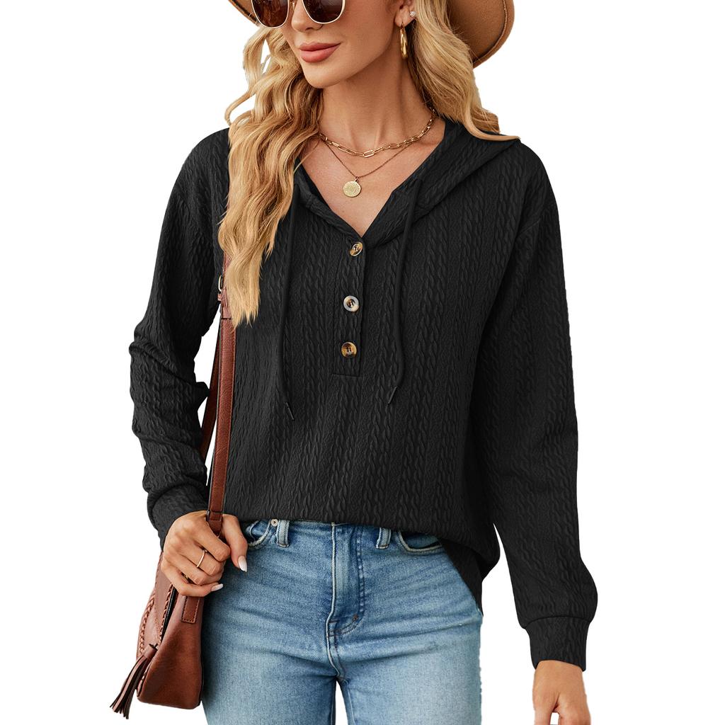 JKASHDK Женские модные повседневные осенне-зимние однотонные блузки и рубашки с v-образным вырезом и длинным рукавом с принтом