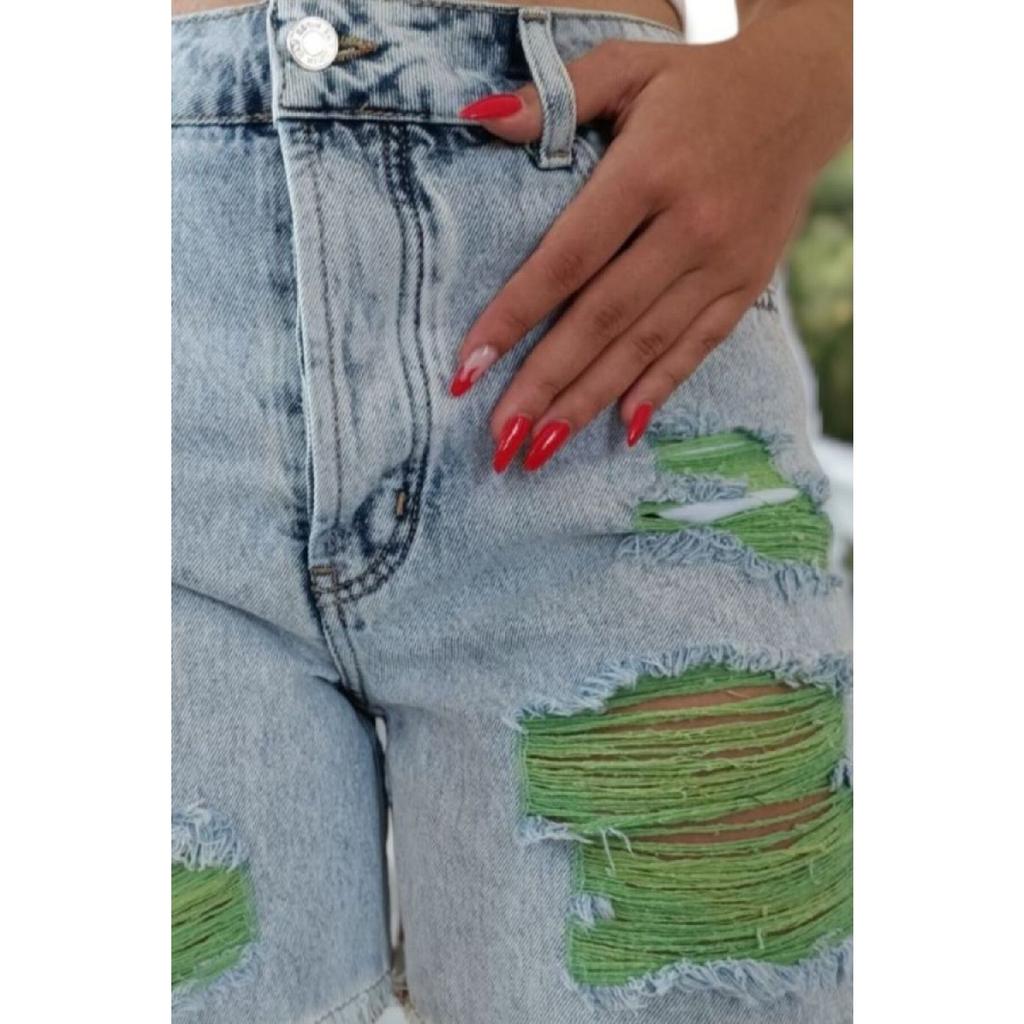 High Waist Torn With Liner Jeans Jeans Shorts