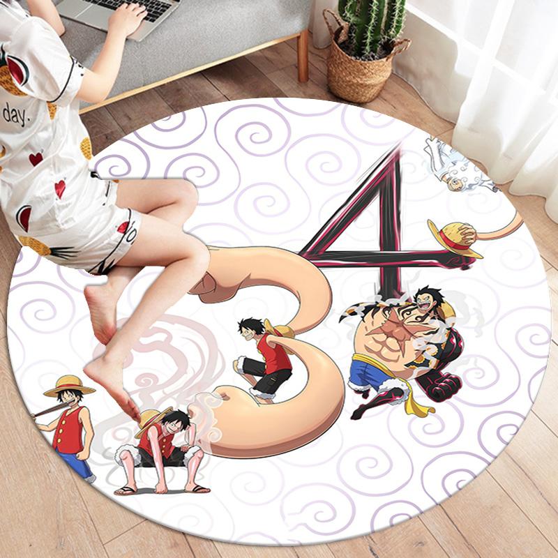 Ковер круглый с изображением Манки Д. Луффи из One Piece, ковер для гостиной, спальни, дивана, игровой комнаты, нескользящий коврик