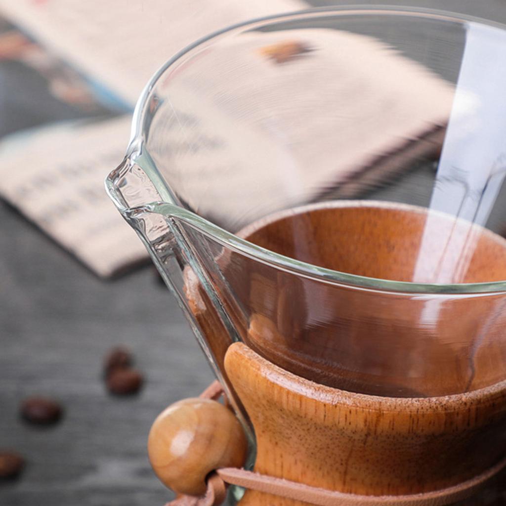 Pour Over Coffee Maker 27oz Paperless Glass Carafe with Stainless Steel Filter Reusable Glass