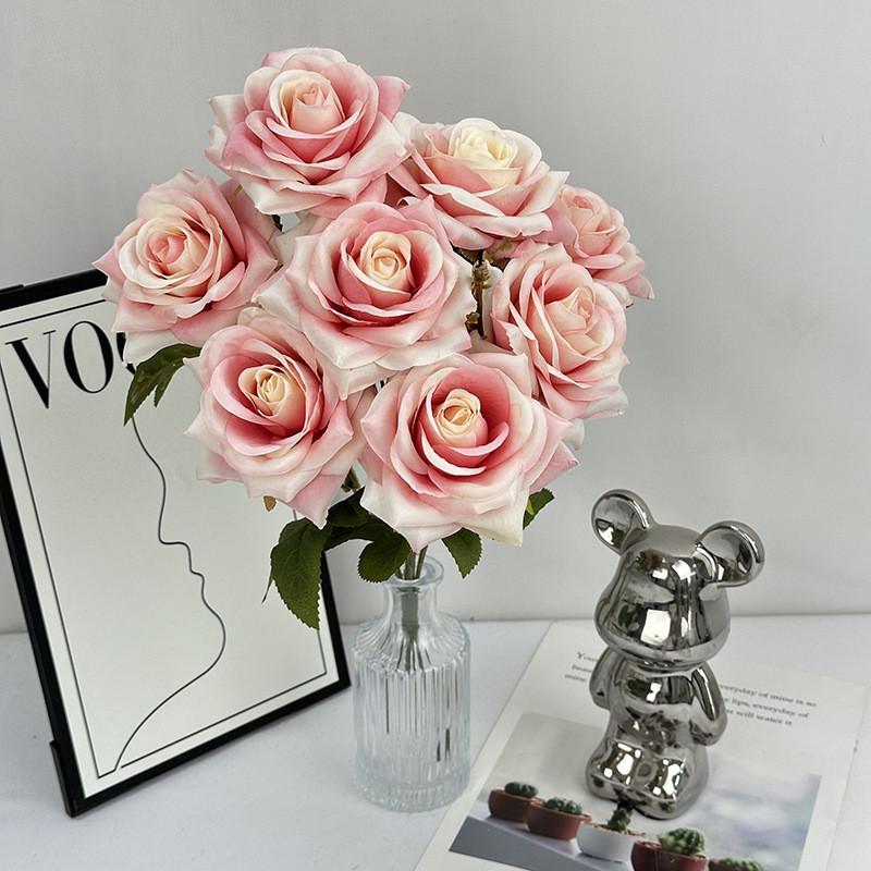 Handmade Faux Rose Flower Decor With Silk Material For Home And Event Styling