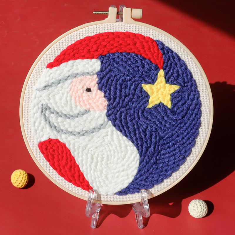 Мягкая пряжа Рождественский набор для вышивки иглами для начинающих Рождественские украшения для дома Наборы для рукоделия