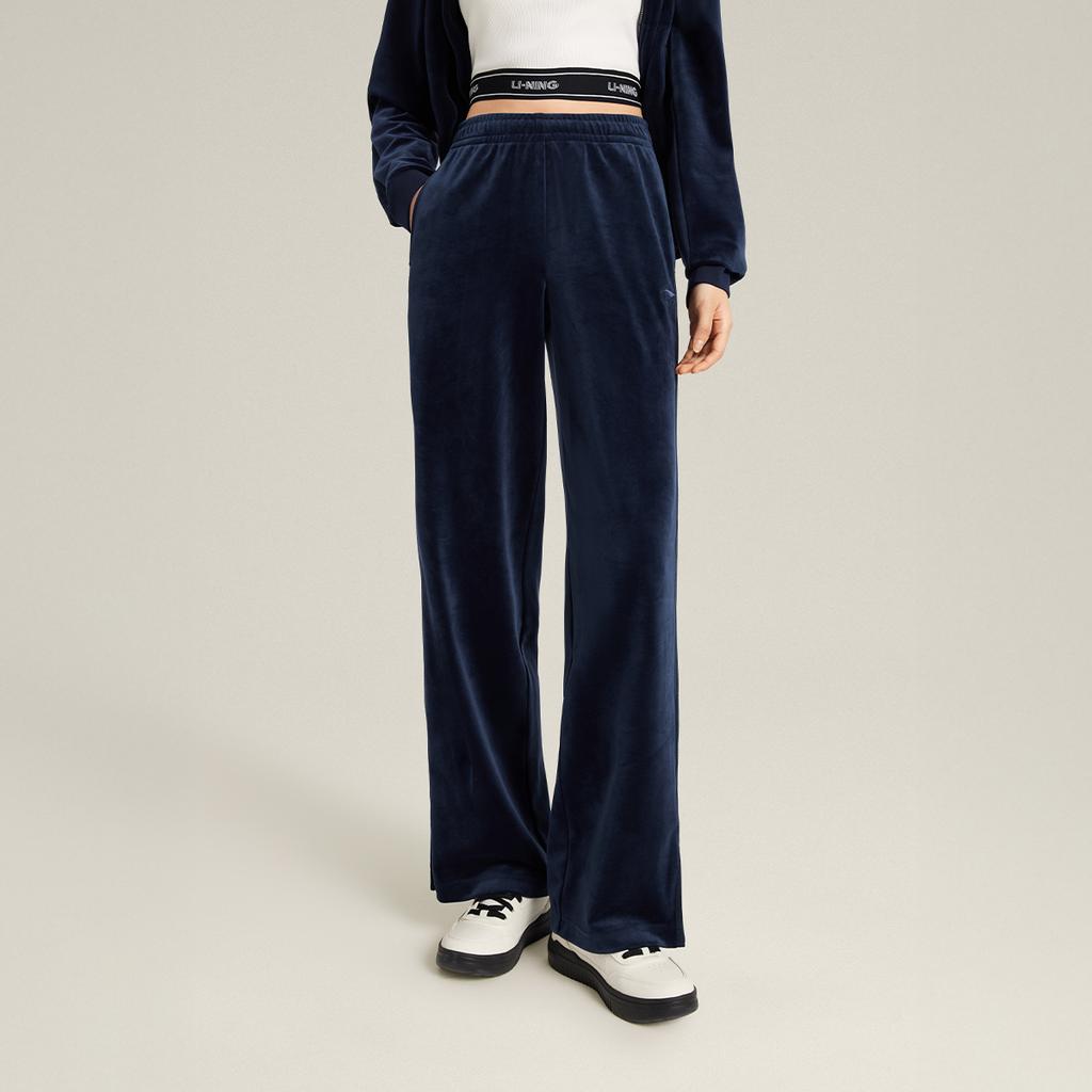 Li Ning Sports Lifestyle Series Logo Embroidered Casual Pants Women Bottoms AKLV954-1