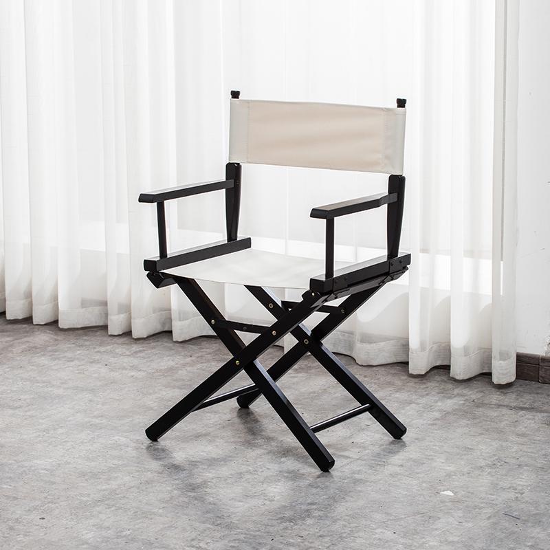 Складной стул режиссера из массива дерева с холщовой спинкой - Барный стул, для улицы, макияжа или рыбалки