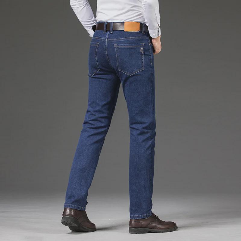 Men's Elastic Business Straight-Leg Jeans – Anti-Wrinkle, Wear-Resistant, Plus Size