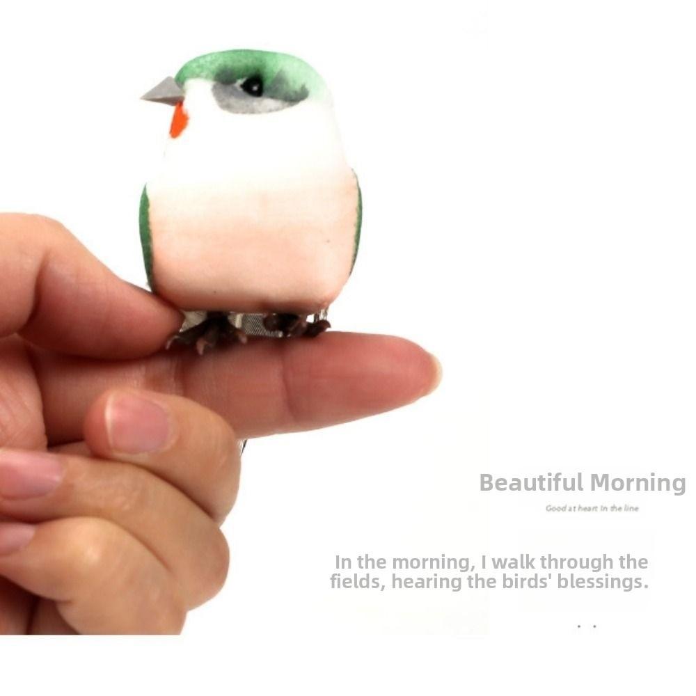 6PCS DIY Accessories Artificial Birds Mixed Color Artificial Bird Model  Garden Ornament