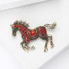 Casual Zodiac Animal Lapel Pins Luxury Metal Badge Pin Rhinestone Horse Brooches  New Year Gifts