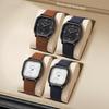 3/4/6PCS Fashion Square Men Watches Casual Leather Band Mens Quartz Watch Set Relogio Masculino