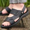 Men's Sandals 2025 Summer New Leather Cool Slippers Men's Large Size Cowhide Beach Shoes Men's Casual Sandals