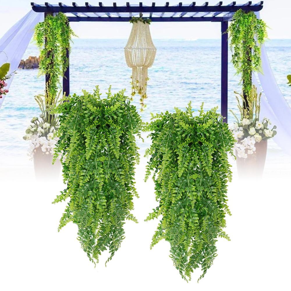 2pcs 29.92in Fake Hanging Plant Green Wall Hanging Plant Decor Artificial Greenery  Balcony