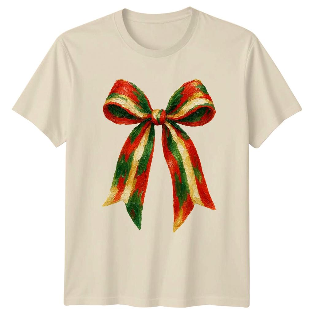 Christmas Bow Holiday Festive Unisexs TShirt Unisexs Graphic Tee Unisex Top