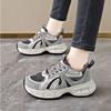 Thick-soled Versatile Little White Shoes Silver Sneakers Ins Women's Shoes 2025 Spring New Breathable Mesh Dad Shoes