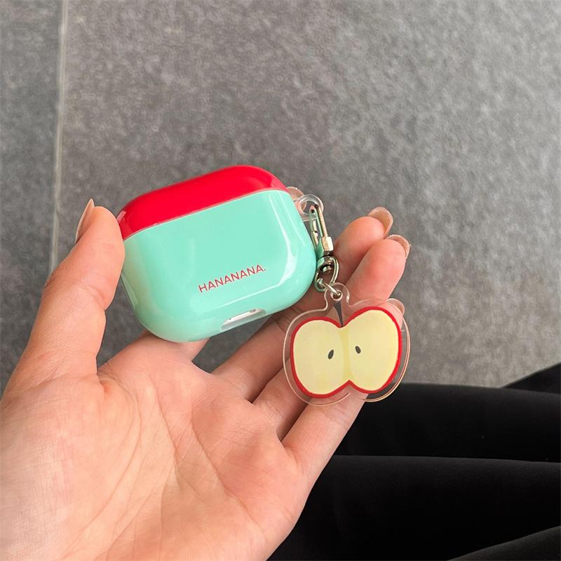 The ins-fresh color-block green AirPods Pro earphone case is compatible with Apple 1st/1st/1st Gen wireless Bluetooth protective cases