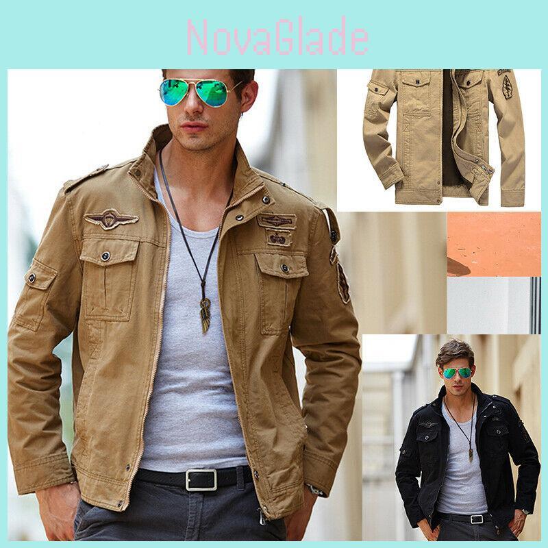 Мужская осенне-зимняя утолщенная военная куртка с теплой подкладкой и воротником-стойкой