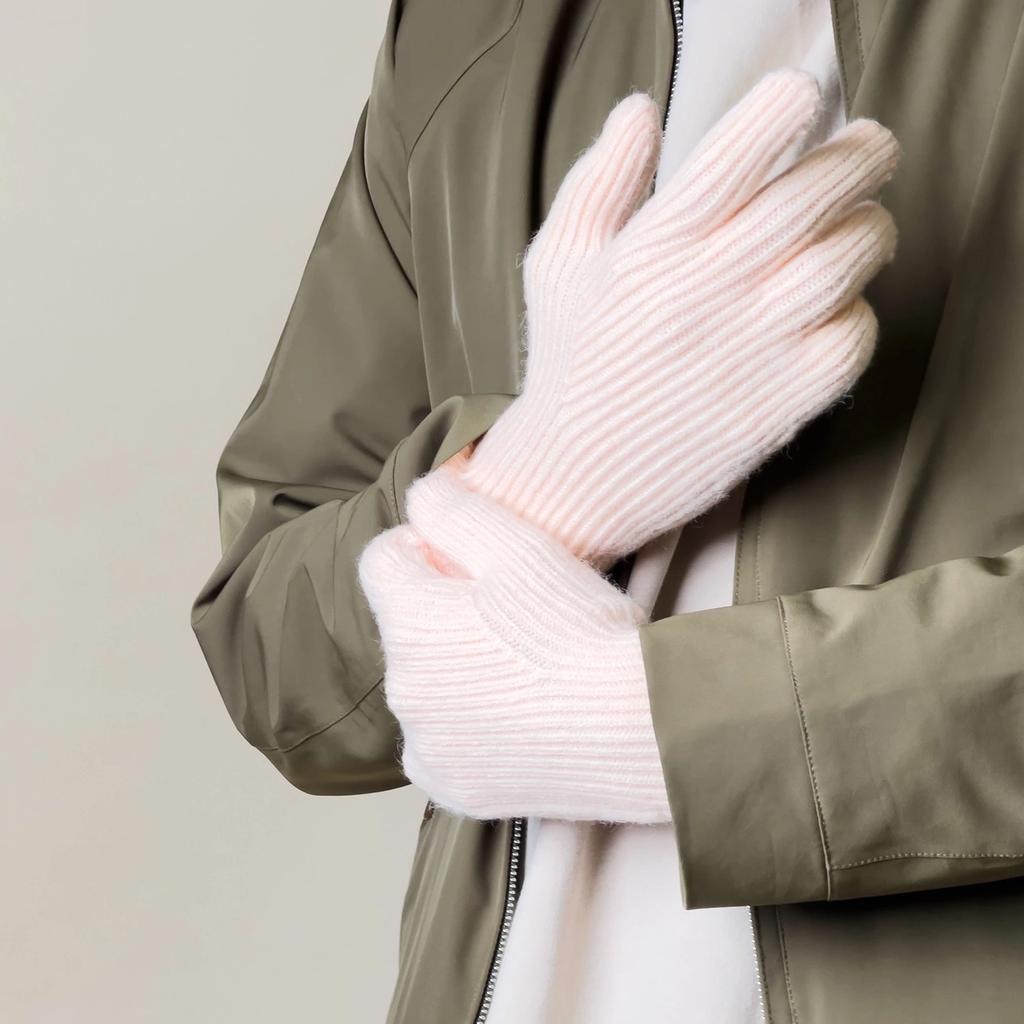 Braided Telephone Gloves With Cutouts For Fingers - Pink