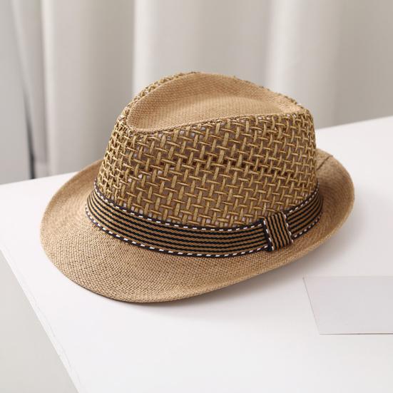 Summer Straw Sun Hat Breathable Woven Material UV Protection Hat with Wide Brim Versatile Summer Accessory
