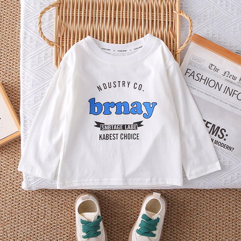 Комплект-тройка с длинным рукавом для мальчиков, Детский комплект с рубашкой-курткой с полной буквенной печатью, 0-5 лет, Детский повседневный комплект