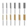 Wire Brushes, Hexagonal Shaft Tube Brushes, 8mm-19mm, Set of 12, Stainless Steel and Brass Polishing Brushes for Electric Drills, Polishing