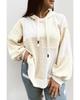 Azura Exchange Beige Textured Patchwork Exposed Seam Plus Size Hoodie