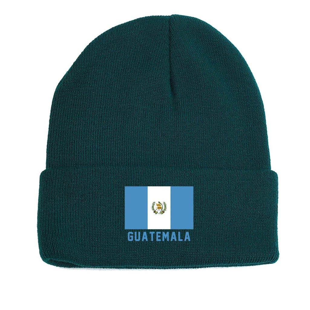Flag of Guatemala Warm Knit Cap Beanie, Skullies Beanies Candy Color Elastic Unisex Gorro Knitted Hat Beanie