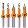 Set of Countersink Drill for Drill Woodworking Includes Hex Wrench 5-Piece 2.8-4mm Bits, Chamfering, Woodworking, Drilling, Self-Taping Bits, Tools,